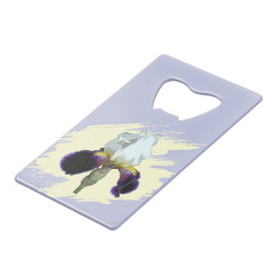 Paarse en Witte Iris Creditcard Flesopener Kredietkaart Flessenopener