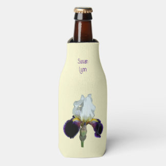 Paarse en Witte Iris Fles Koozie Koeler