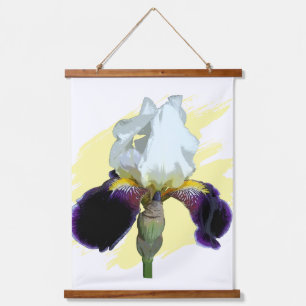 Paarse en Witte Iris Hangend Wandkleed