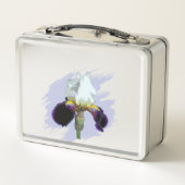 Paarse en Witte Iris Lunchbox (Achterkant)