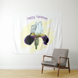 Paarse en Witte Iris Wandkleed