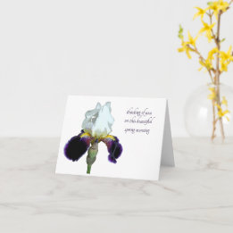Paarse en Witte Iris Wenskaart Kaart