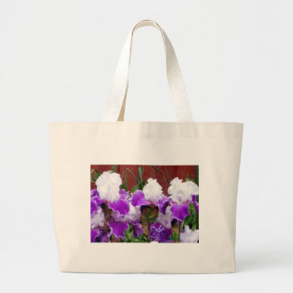 Paarse en witte Irises Grote Tote Bag