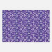 Paarse en witte kerst motief inpakpapier vel (Voorkant 3)