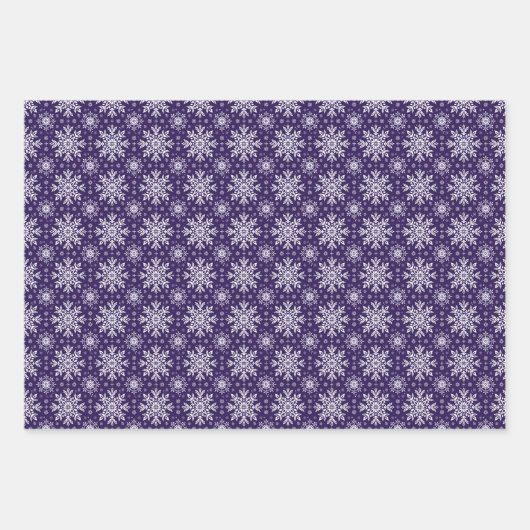 Paarse en witte kerst motief inpakpapier vel (Voorkant)