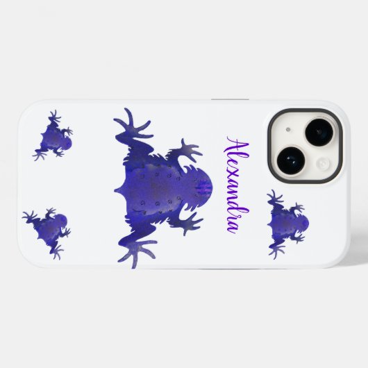 Paarse en witte kikkers Case-Mate iPhone case (Achterkant (horizontaal))