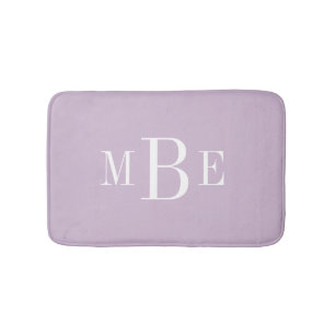 Paarse en Witte Klassieke 3 Letter Monogram Badmat