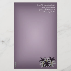 Paarse en witte Lillies Briefpapier