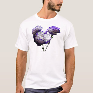 Paarse en witte Lisianthus T-shirt