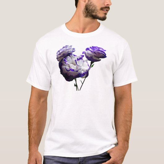 Paarse en witte Lisianthus T-shirt (Voorkant)