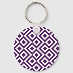 Paarse en witte mander sleutelhanger