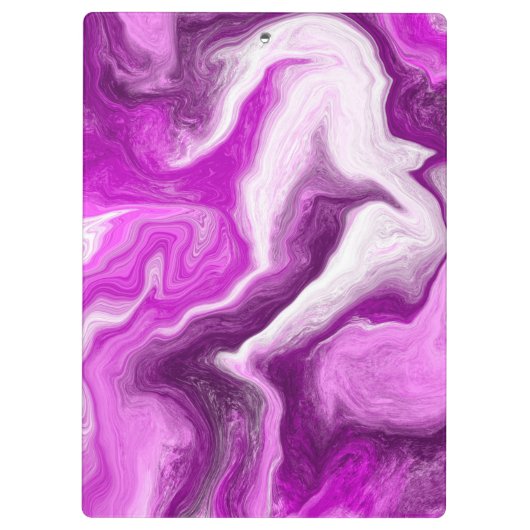 Paarse en witte marmer Swirls gepersonaliseerd Klembord (Achterkant)
