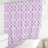 Paarse en witte Marokkaanse trellis Douchegordijn
