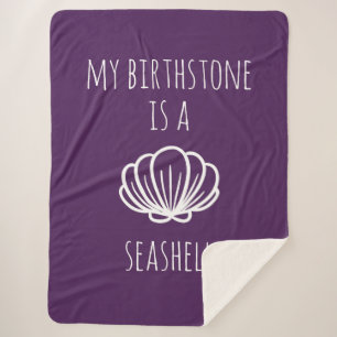Paarse en witte mijn steen is een Seashell Sherpa Deken