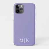 Paarse en witte | Modern Monogram Case-Mate iPhone Case (Achterkant)
