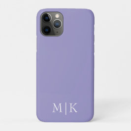 Paarse en witte | Modern Monogram iPhone 11 Pro Hoesje