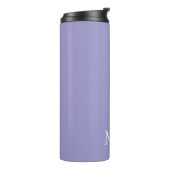 Paarse en witte | Modern Monogram Thermosbeker (Gedraaid links)