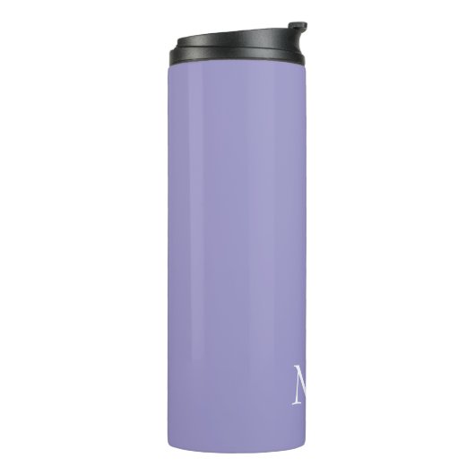 Paarse en witte | Modern Monogram Thermosbeker (Gedraaid links)