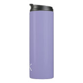 Paarse en witte | Modern Monogram Thermosbeker (Geroteerd rechts)