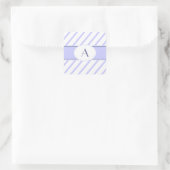 Paarse en witte monogram sticker (Tas)