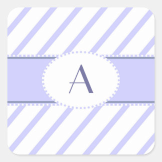 Paarse en witte monogram sticker