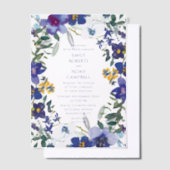 Paarse en witte orchidee bloemenbruiloft vellum uitnodigingen (Offset)