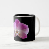 Paarse en witte orchidee tweekleurige koffiemok (Voorkant rechts)