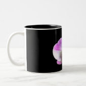 Paarse en witte orchidee tweekleurige koffiemok (Links)