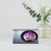 Paarse en witte orchidee visitekaartje (Staand voorkant)
