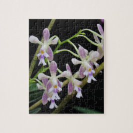 Paarse en witte orchideeën legpuzzel