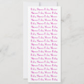 Paarse en witte pacock Baby shower Kaart (Achterkant)