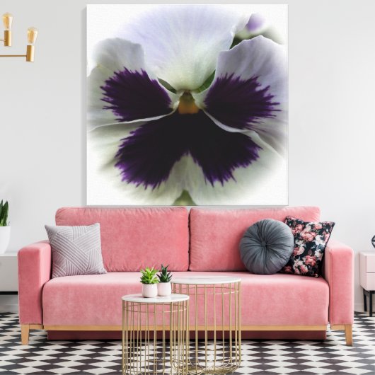 Paarse en witte paniek canvas afdruk (Insitu (Woonkamer))
