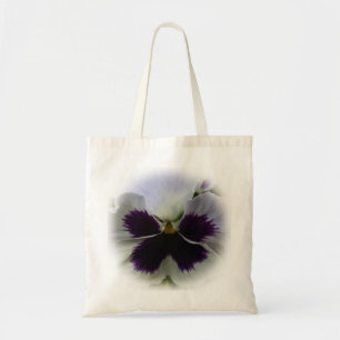 Paarse en witte paniek tote bag