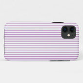 Paarse en witte pinstripe iPhone Case (Achterkant (horizontaal))