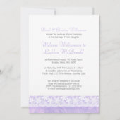 Paarse en witte plek officiële trouwuitnodiging kaart (Achterkant)