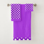 Paarse en witte poka Dot Bad Handdoek (Insitu)