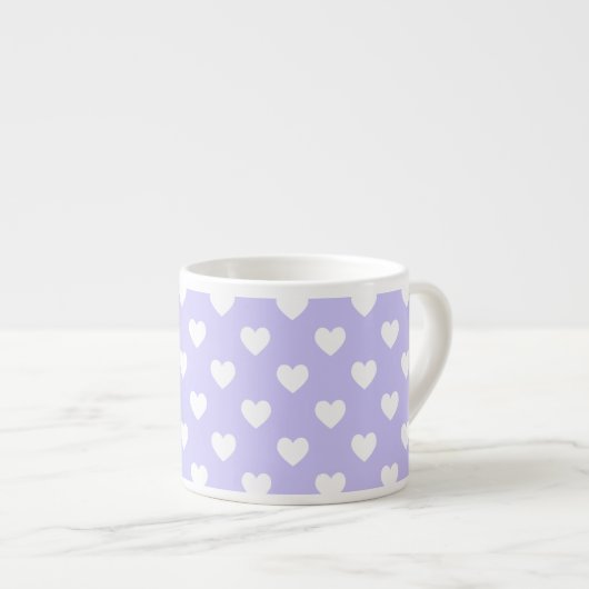 Paarse en witte poka Dot Hearts Espresso Kop (Voorkant rechts)