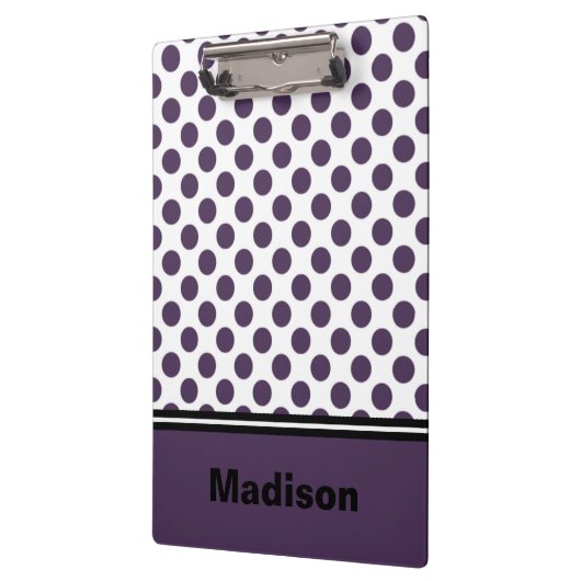 Paarse en witte poka dot klembord (Links)