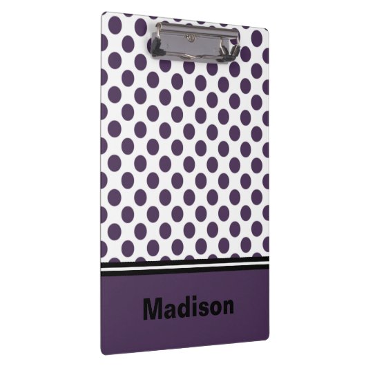 Paarse en witte poka dot klembord (Rechts)