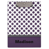 Paarse en witte poka dot klembord (Voorkant)