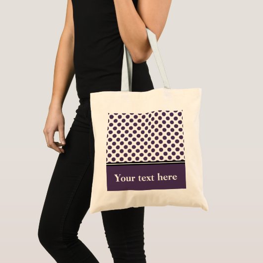Paarse en witte poka Dot, persoonlijke Canvas tas (Voorkant (product))
