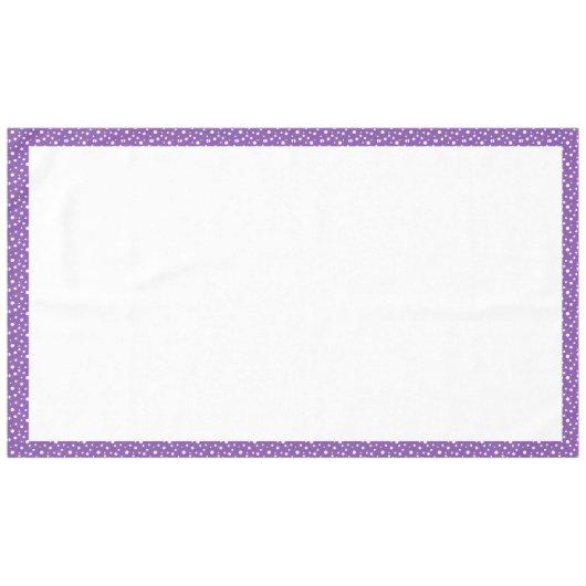 Paarse en witte poka Dots Tafelkleed (Voorkant (Horizontaal))