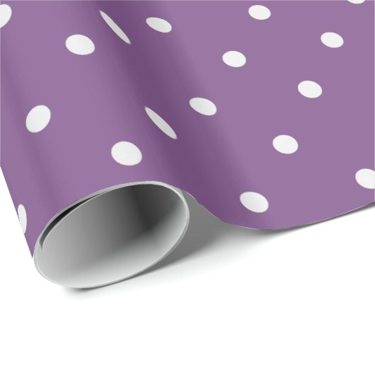 Paarse en witte pokadots Gift Wrap Cadeaupapier (Rol Hoek)