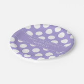 Paarse en witte Polka Dot Paper Borden Papieren Bordje (Gekanteld)