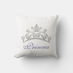 Paarse en Witte Prinsessenkroon Kussen