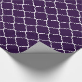 Paarse en witte Quatrefoil Cadeaupapier (Hoek)