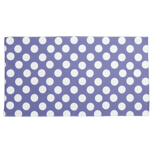 Paarse en witte retro polka stippen kussensloop (Voorkant-Rechts)