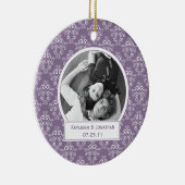 Paarse en witte sieraden Wedding Keepomwille Keramisch Ornament (Rechts)