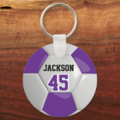 Paarse en witte ⚽ sleutelhanger (Voorkant)