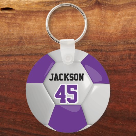 Paarse en witte ⚽ sleutelhanger (Voorkant)